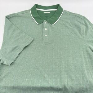 Jos. A. Bank Polo Shirt Mens XXL Green Geometric Traditional Fit Short Sleeve